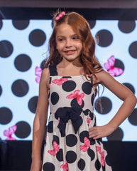 Vestido Estampado Mariposas Rosa Negro Kyly niña