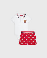 Conjunto Body y Bermuda Osos Rojo Kyly