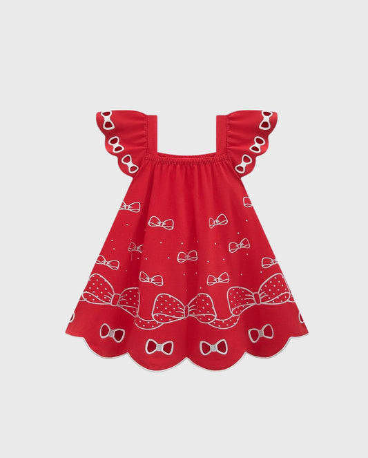 Vestido Estampado Moños Rojo Kyly