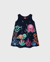 Vestido Estampado Animales del Mar Navy Kyly