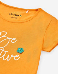 Blusa Bordado Flor Naranja Losan