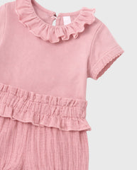 Conjunto Short y Body Cuello Bolero Rosa Mayoral
