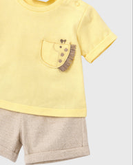 Conjunto Bermuda Bolsillo Jirafa Amarillo Mayoral