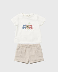 Conjunto Bermuda Osos Beige Mayoral