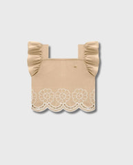 Conjunto Niña Pantalón Bordado Beige Milon