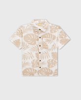 Camisa Gasa Estampado Hojas Beige Milon