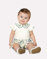 Conjunto Body Cuello Flores Verde Milon Modelo