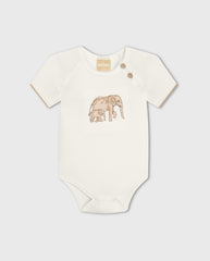 Conjunto Body Bordado Elefante Beige Milon