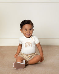 Conjunto Body Bordado Elefante Beige Milon Modelo