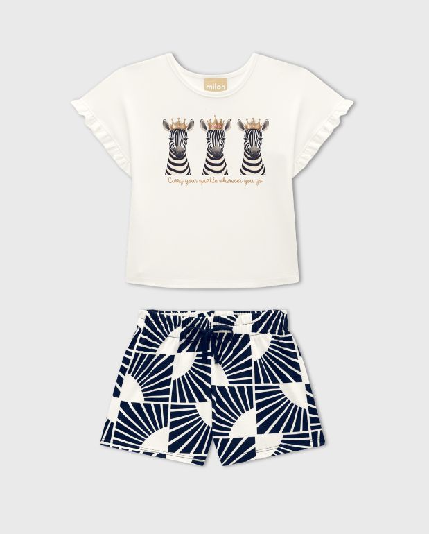 Conjunto Niña Short Cebra Milon