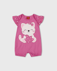 Mameluco Bebé Bordado Gato Rosa Kyly