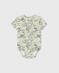 Body Bebé Estampado Flores Verde Milon