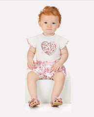 Conjunto Short y Blusa Bordado Corazón Rosa Milon modelo