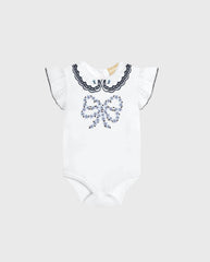 Conjunto Short y Body Moño Flores Azul Milon