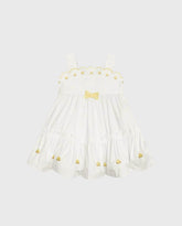 Vestido Datalles Bordado Blanco Milon