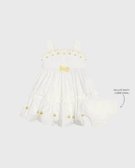 Vestido Datalles Bordado Blanco Milon Detalle