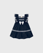 Vestido Moño Rayas Navy Milon