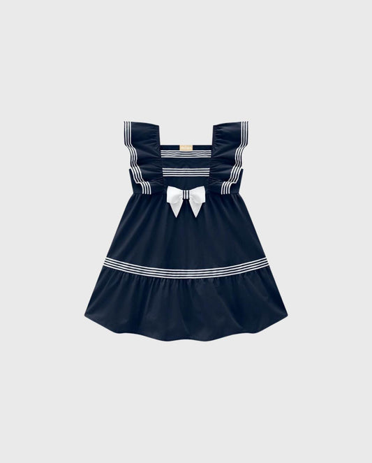 Vestido Moño Rayas Navy Milon