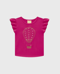 Conjunto Falda Velo Estampado Globo Fucsia Milon ESTILO