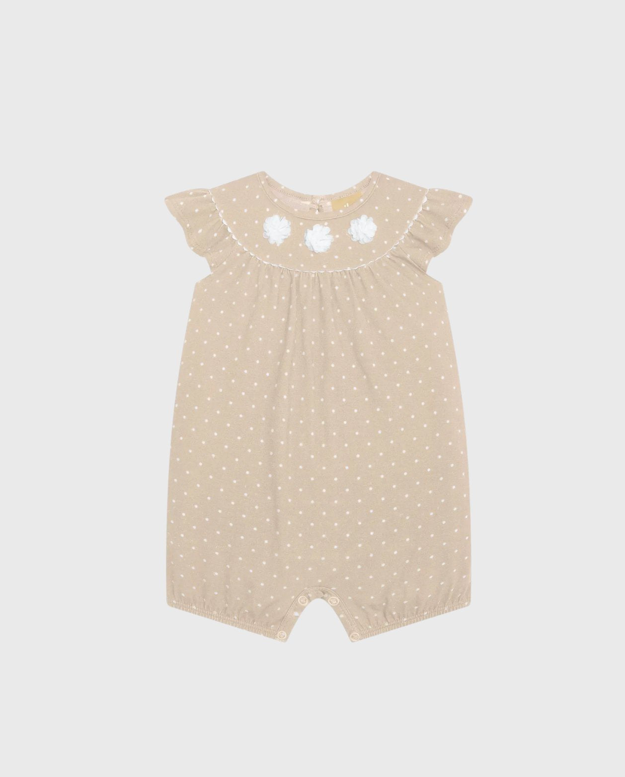 Mameluco Puntos Detalle Flor Beige Milon