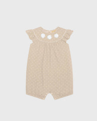 Mameluco Puntos Detalle Flor Beige Milon