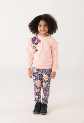 Conjunto Saco Flores Lila Rosa Boboli