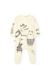 Pijama blanco para bebé con estampado de animales Boboli