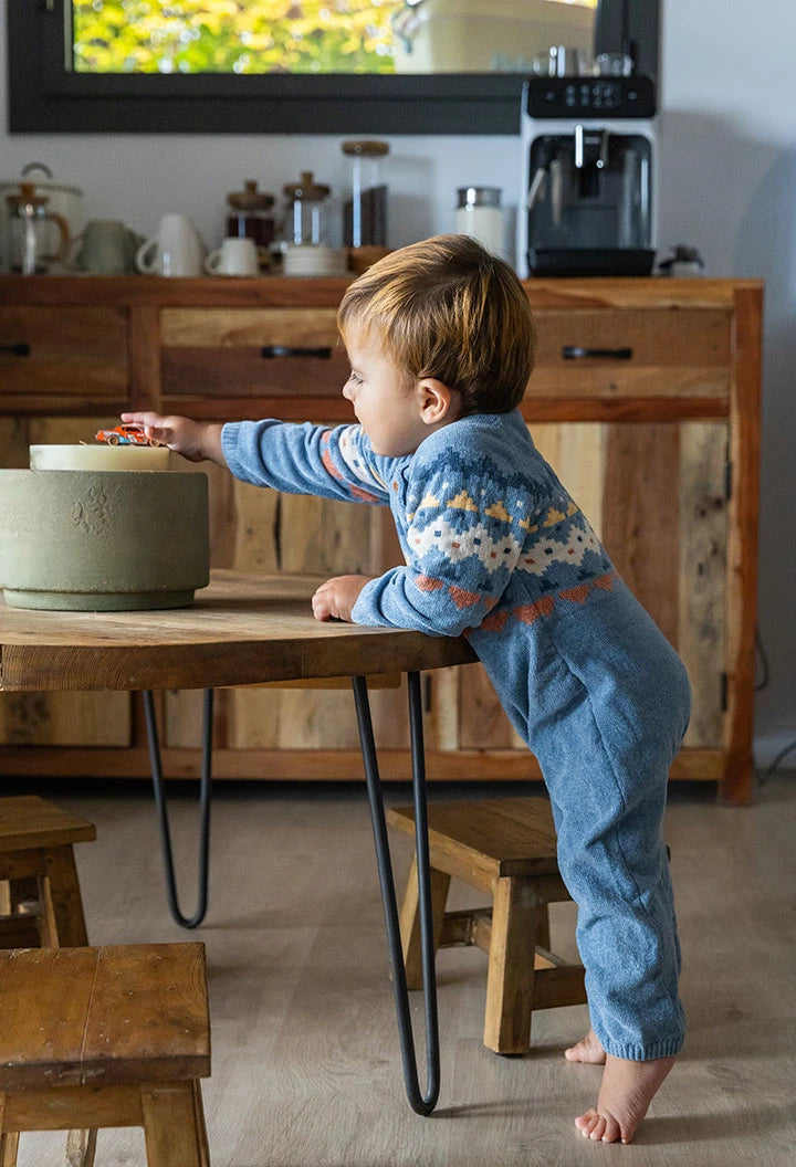 Pelele azul cielo para bebé con diseño de figuras – Boboli