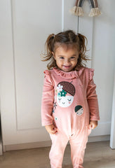 Pijama Enterizo Bordado Muñeca Rosa Boboli