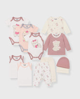 Semanario 12 Piezas Estampado Oso Rosa