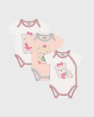 Semanario 12 Piezas Estampado Oso Rosa detalle