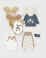 Semanario 12 Piezas Estampado Mono Beige