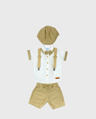 Conjunto Bermuda Tirantes Beige
