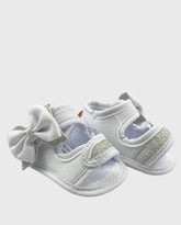 Sandalia Moño Glitter Blanco par