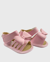 Sandalia Tiras Lazo Rosa par