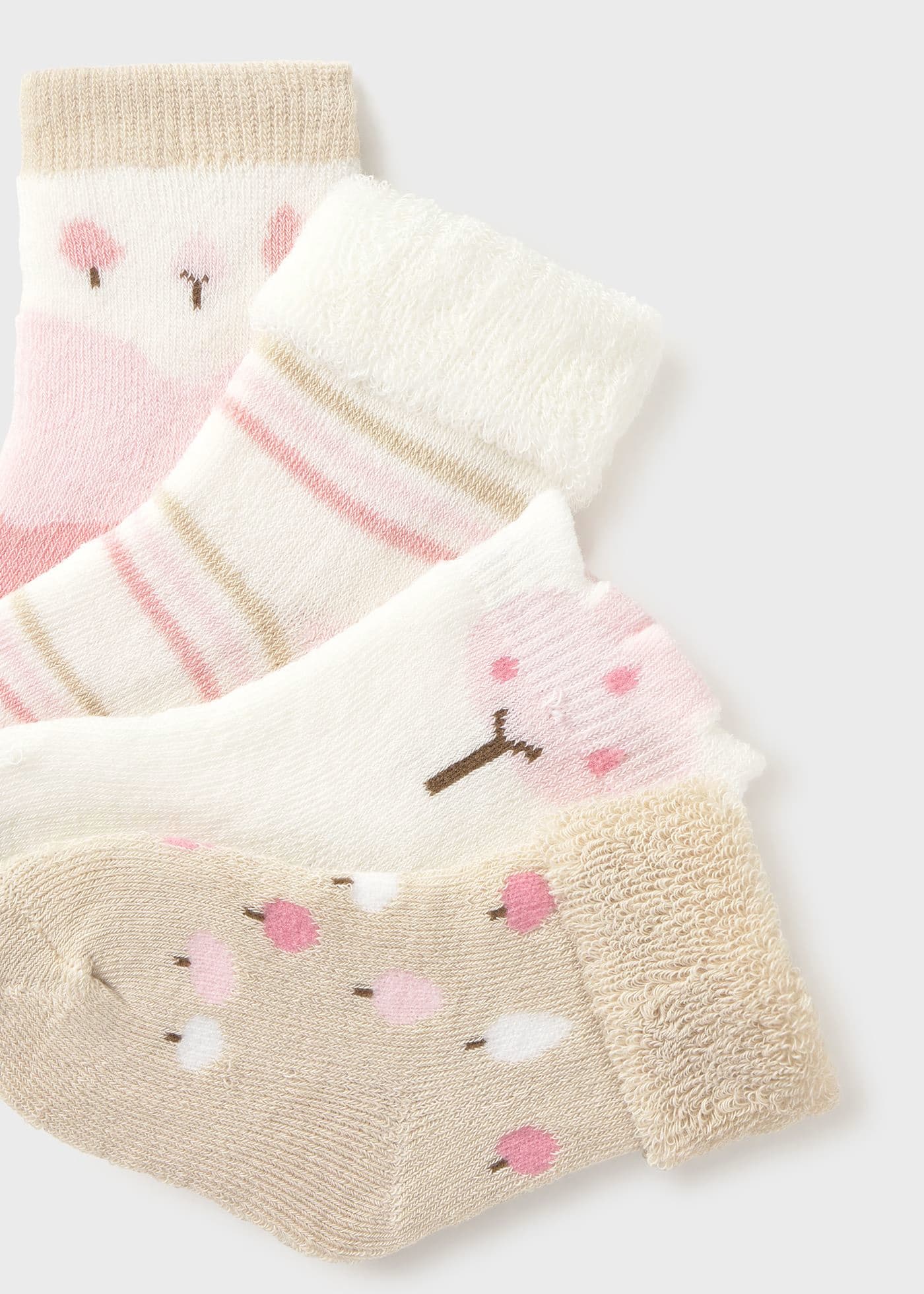 Se 4 Medias Doblez Árboles Rosa Mayoral Detalle