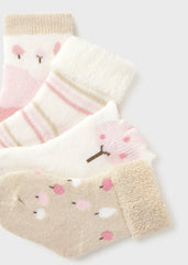 Se 4 Medias Doblez Árboles Rosa Mayoral Detalle