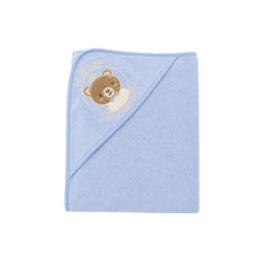 Toalla con Capota Bordado Oso Azul estilo