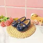 Baletas Charol Moño Azul