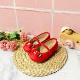 Baletas Moño Rojo Detalle Dorado