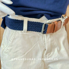 Bermuda Dril Con Correa Blanco