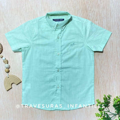 Camisa Manga Corta Bordado Caballito verde