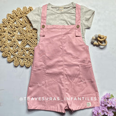 Conjunto Casual Blusa y Braga Short para Niña Palo rosa