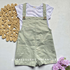 Conjunto Casual Blusa y Braga Short para Niña Gris