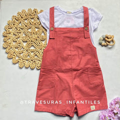 Conjunto Casual Blusa y Braga Short para Niña Rosa