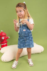 Conjunto Niña Braga Denim Floral Y Blusa Lila | Travesuras Modelo