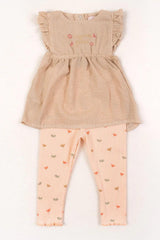 Conjunto Niña Blusón Y Leggings Estampados | Travesuras Frente