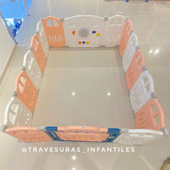 Corral de Juego Paneles Carro Rosa