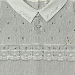 Enterizo Tricot Bordado Gris