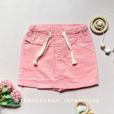Falda Short Dril Resortado rosa